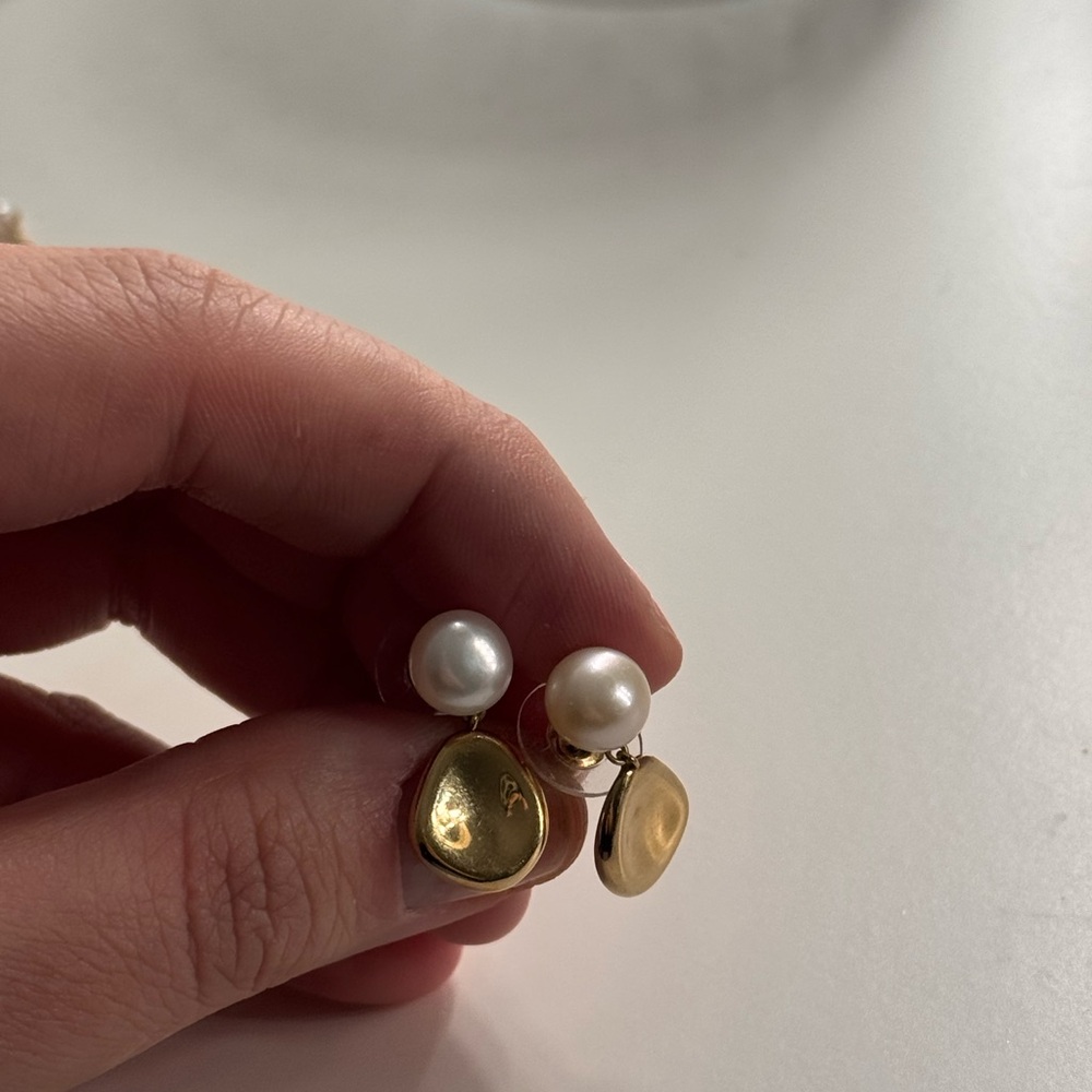 Mejuri Gold and Pearl Earrings